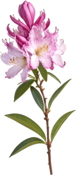 Vibrant rhododendron blossoms in digital clipart form. AI-generated. png