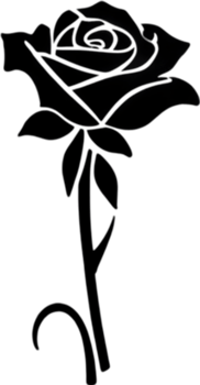 Elegant rose silhouette stencil for stunning floral designs. AI-generated. png