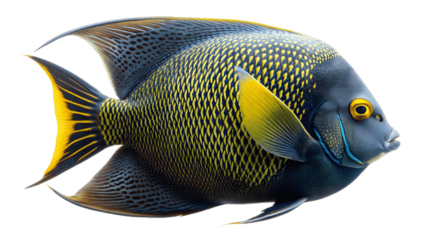 French Angelfish isolated on background png