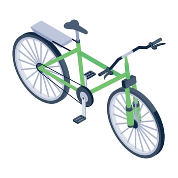 Check isometric icon of pushbike vector