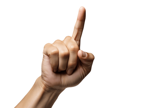 hand pointing isolated png
