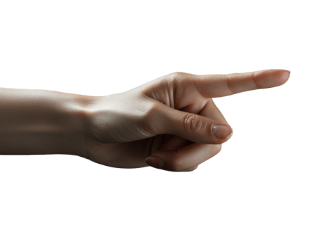 hand pointing isolated png