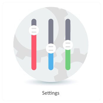 Settings and control icon concept vector