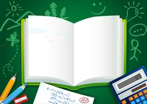 Educational advertising banner template, copy space. School sample billboard vector