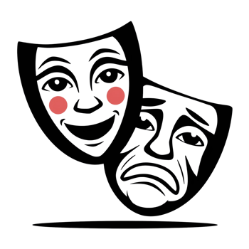 Two dramatic masks png