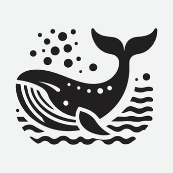 Majestic Whale Silhouette Logo, Capturing the Grace of the Ocean's Giants vector