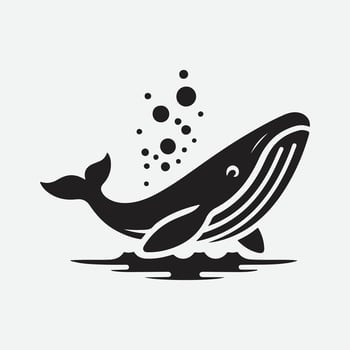Majestic Whale Silhouette Logo, Capturing the Grace of the Ocean's Giants vector