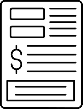 Bills Line Icon vector