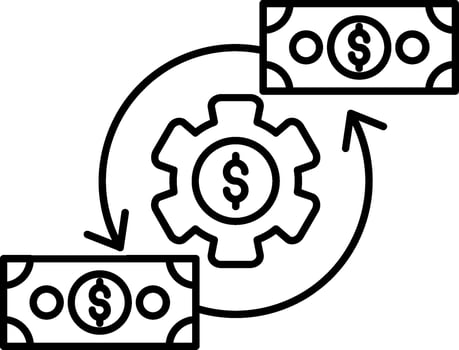 Cash Flow Line Icon vector