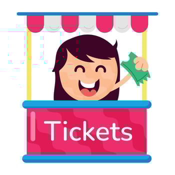 WebA flat style cartoon of ticker booth vector