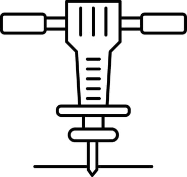 Jackhammer Line Icon vector