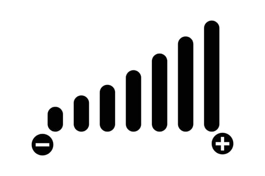 Settings music icon. Volume level. vector