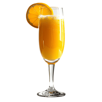 Mimosa cocktail . Glass of mimosa cocktail with orange isolated. Alcoholic beverage mimosa as refreshment during summertime heats . Beach cocktail png