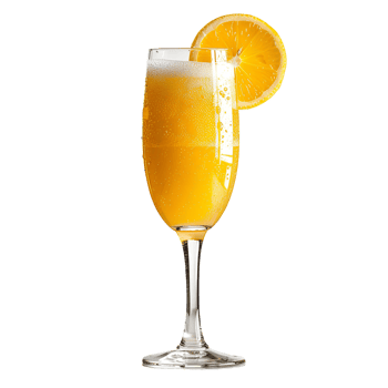 Mimosa cocktail . Glass of mimosa cocktail with orange isolated. Alcoholic beverage mimosa as refreshment during summertime heats . Beach cocktail png