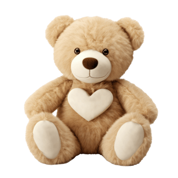 a teddy bear with a heart shaped heart on its chest png