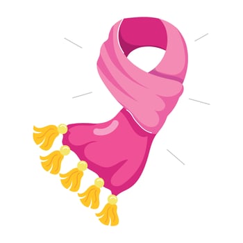 A flat style sticker of winter scarf vector