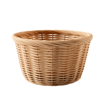 wicker basket on transparent Background png