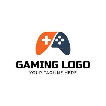 Game console and games stick logo design template logo. vector