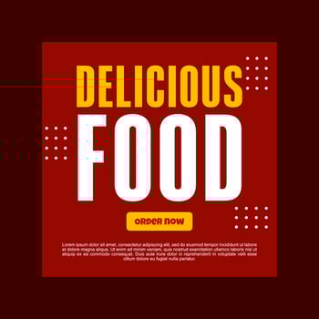 social media post templates. A food menu template with yellow and red colors. vector