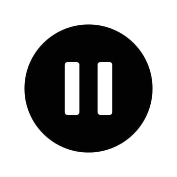 Pause button silhouette icon in black. vector