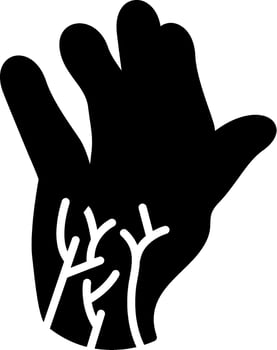 Hand Nerves Glyph Icon vector