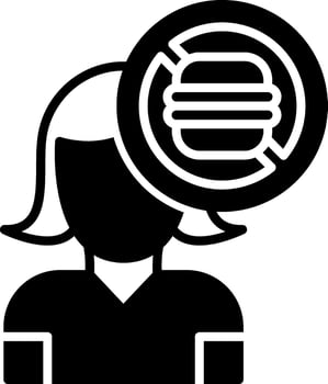 Eating Disorder Glyph Icon vector