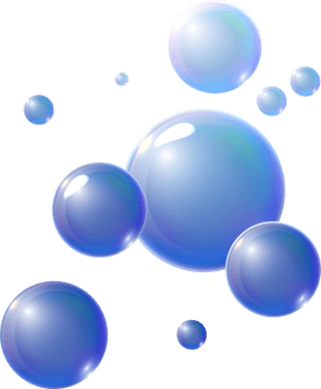 Realistic transparent 3d bubbles underwater . Soap bubbles png
