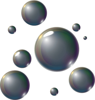 Realistic transparent 3d bubbles underwater . Soap bubbles png
