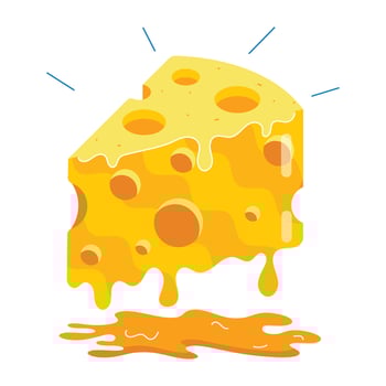 WebA comic style sticker of melting cheese slice vector