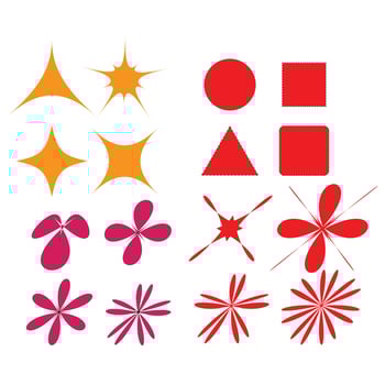 coloring shape and flower create for designer vector