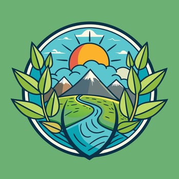 environment logo illustration on solid background vector
