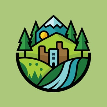 environment logo illustration on solid background vector