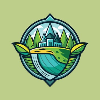 environment logo illustration on solid background vector