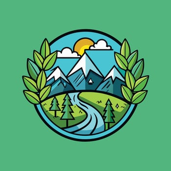 environment logo illustration on solid background vector