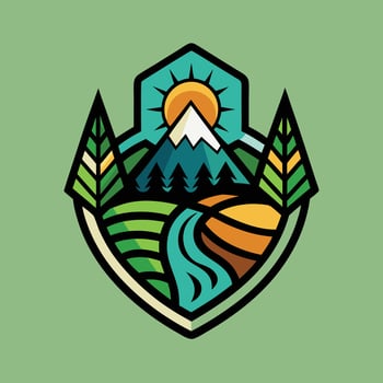 environment logo illustration on solid background vector