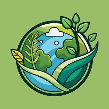 environment logo illustration on solid background vector
