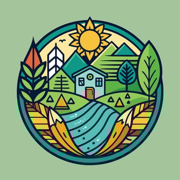 environment logo illustration on solid background vector