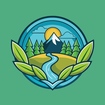 environment logo illustration on solid background vector