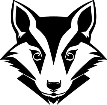 Badger, Black and White illustration vector