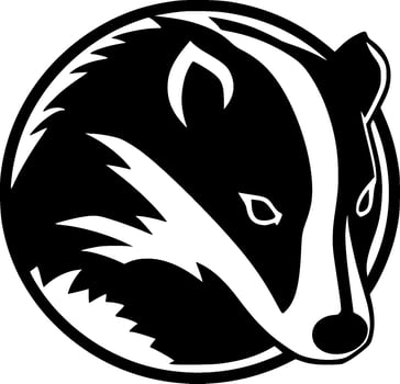 Badger - Black and White Isolated Icon - illustration vector