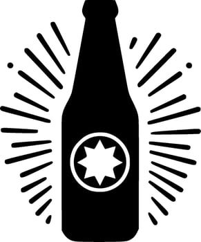 Bottle, Minimalist and Simple Silhouette - illustration vector