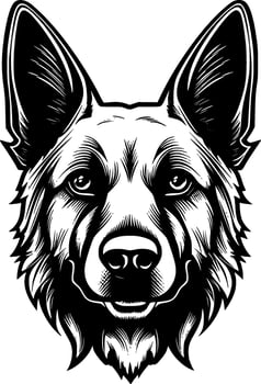 German Shepherd, Minimalist and Simple Silhouette - illustration vector