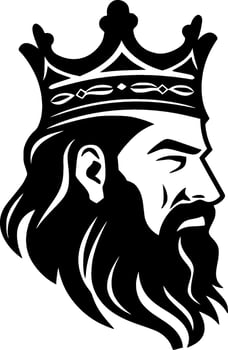 King - Black and White Isolated Icon - illustration vector