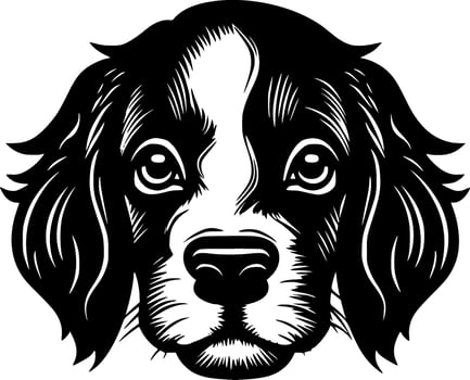 Puppy, Black and White illustration vector