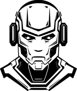 Robot, Minimalist and Simple Silhouette - illustration vector
