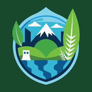 environment logo illustration on solid background vector