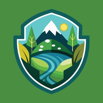 environment logo illustration on solid background vector