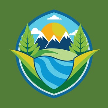 environment logo illustration on solid background vector