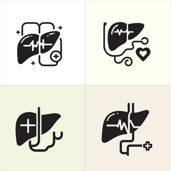 Liver Lifeline silhouette design, organ day silhouette design vector