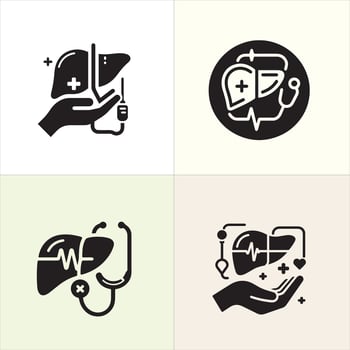 Liver Lifeline silhouette design, organ day silhouette design vector